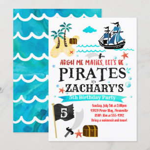 Pirate birthday party invitation Pirates