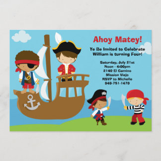 Pirate Birthday Party Invitations