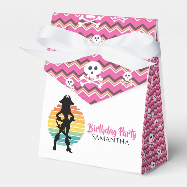Pirate  Birthday Party Lady  Favour Box (Front Side)