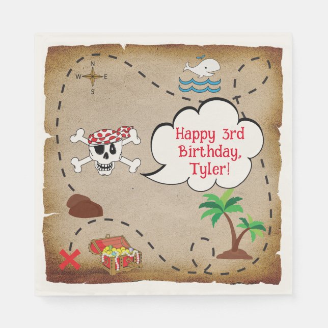 Pirate Birthday Party Napkin (Front)