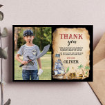 Pirate Birthday Party Photo Thank You Card<br><div class="desc">Our Pirate Thank You Cards are the perfect way to show gratitude and appreciation to your guests for celebrating with you. The design features a festive and colourful layout with space for a personalised message or a "thank you" note. They are perfect for sending out after the party to express...</div>