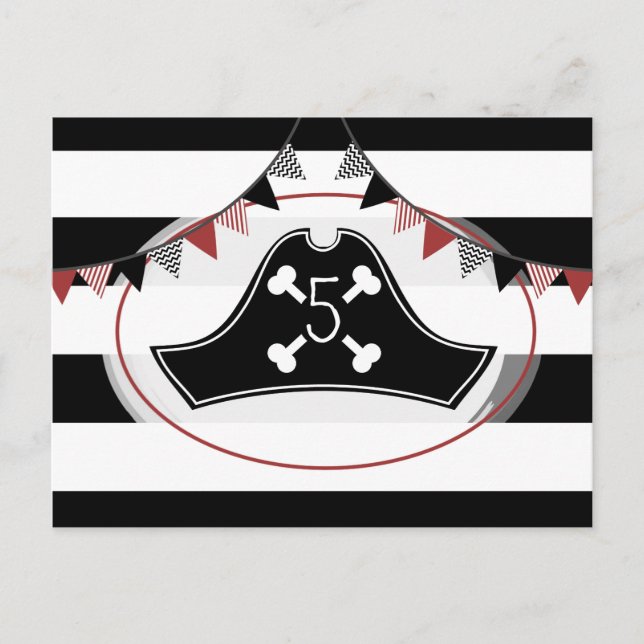 Pirate Birthday Party Postcard Invite (Front)