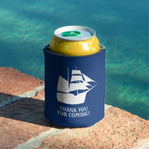 Pirate birthday party Sailboat Thank you  Can Cooler