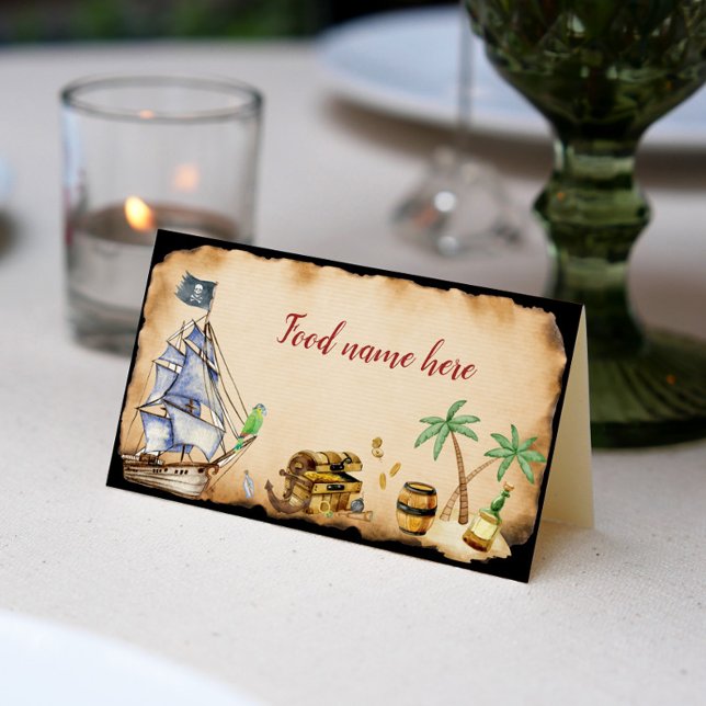 Pirate Birthday Party Tent Place Card (Creator Uploaded)