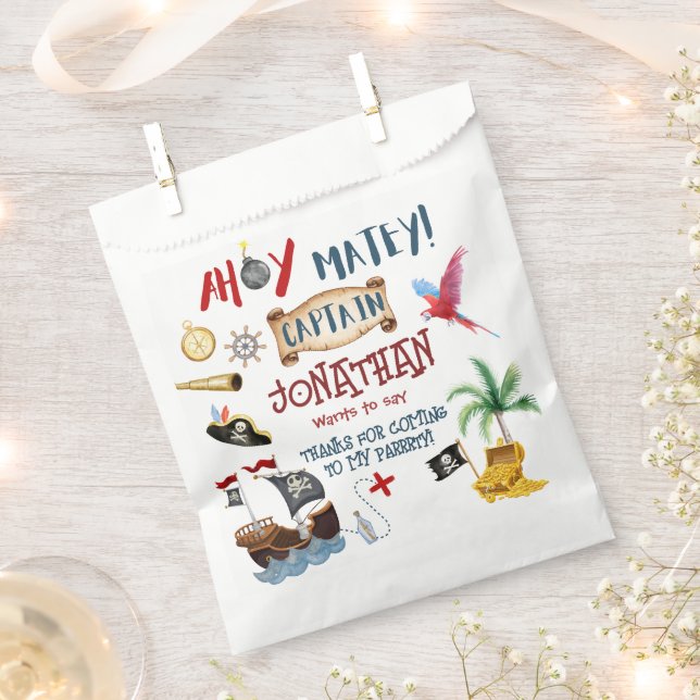 Pirate Birthday party thank you  Favour Bags (Clipped)