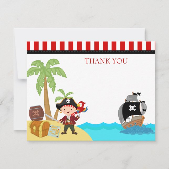 Pirate Birthday Thank You Notes (Front)
