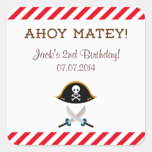Pirate Birthday Thank You Stickers