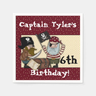 Pirate Birthday Theme Birthday Party Paper Napkins