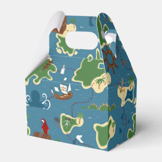 Pirate Birthday Treasure Adventure Blue Favour Box