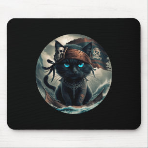 Pirate Black Cat Mouse Mat