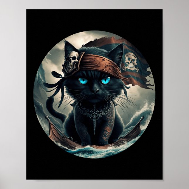 Pirate Black Cat  Poster (Front)