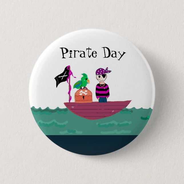Pirate Boy 6 Cm Round Badge (Front)