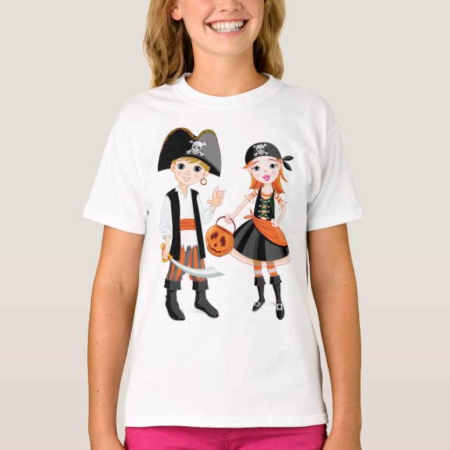 Pirate Boy And Girl Girls T-Shirt (Front)