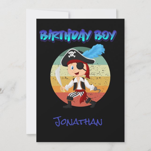 Pirate Boy Birthday Invite  (Front)