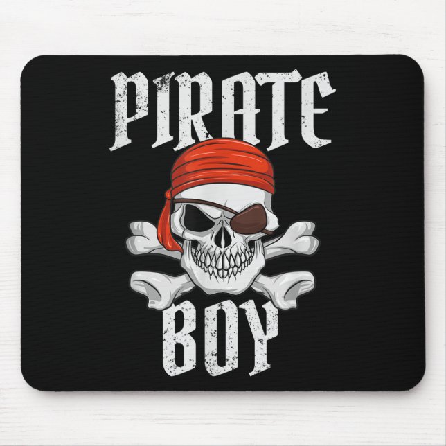 Pirate Boy Halloween Skull &amp; Crossbones Pirate Mouse Mat (Front)