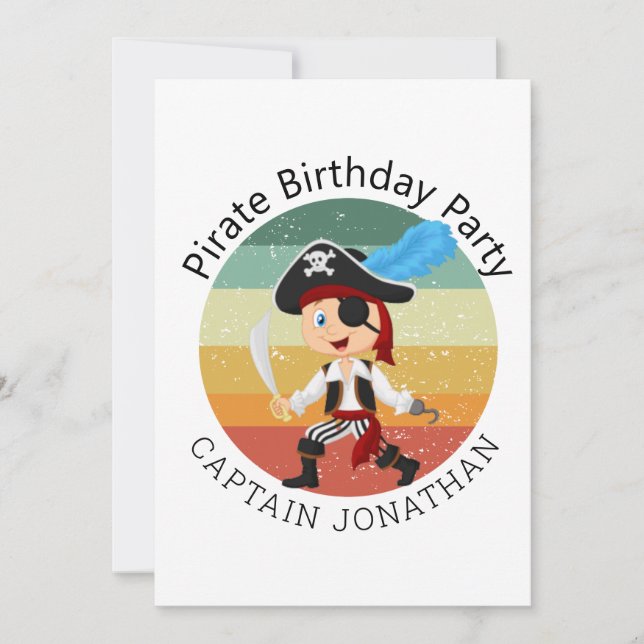 Pirate Boy Party Card (Front)