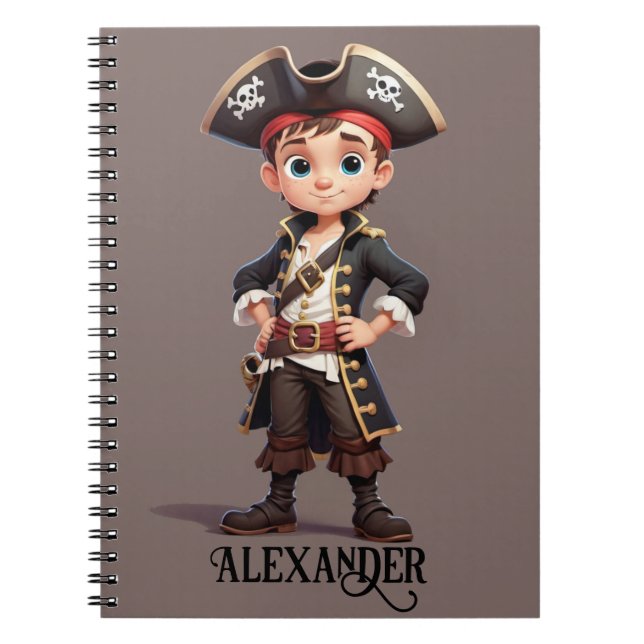 Pirate Boy Personalise Notebook (Front)