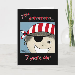 Pirate Boy seven year old Card