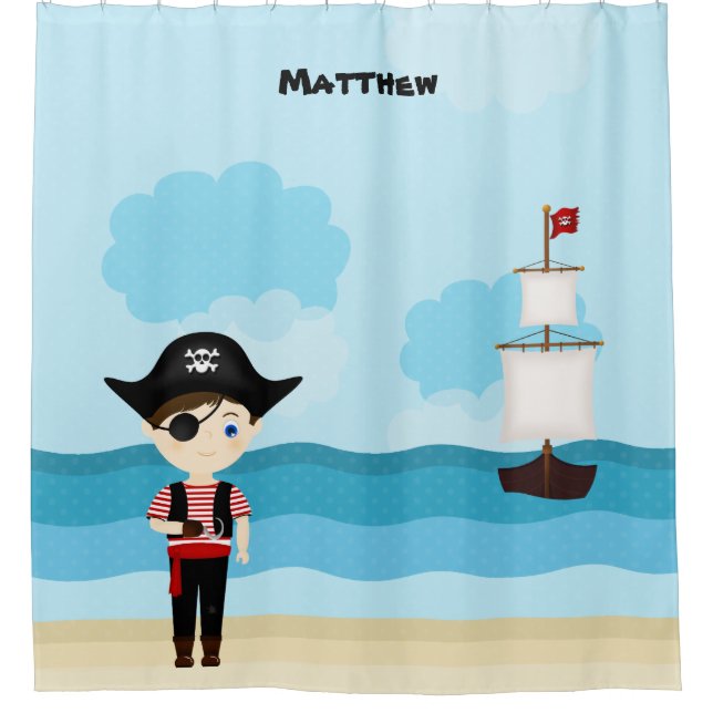 Pirate Boy Shower Curtain (Front)