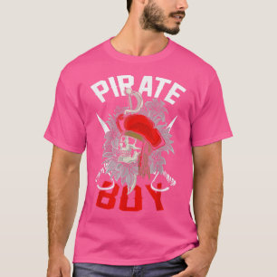 Pirate Boy Skeleton Halloween Funny Jolly Roger T-Shirt