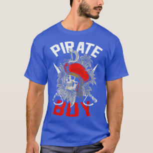 Pirate Boy Skeleton Halloween Funny Jolly Roger T-Shirt