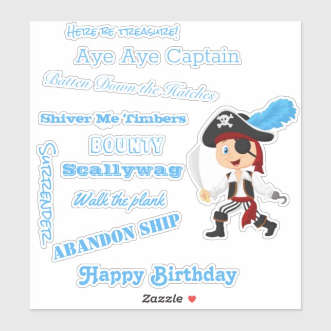 Pirate Boy Sticker (Sheet)