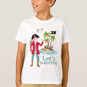 Pirate Boy Treasure Map Fun Birthday Party T-Shirt