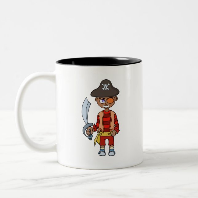 Pirate Boy Two-Tone Coffee Mug (Left)