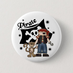 Pirate Boy with Monkey 6 Cm Round Badge