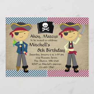 Pirate Boys Birthday Invitations
