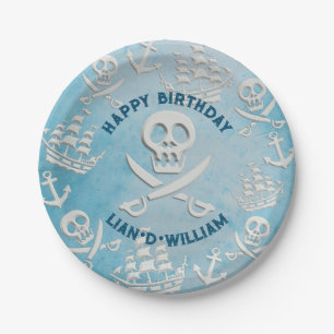 PIRATE! boys birthday party paper plate