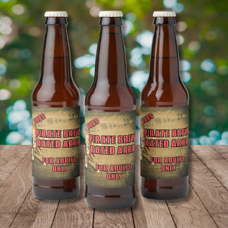 Pirate Brew Rated Arrr Beer Bottle Label