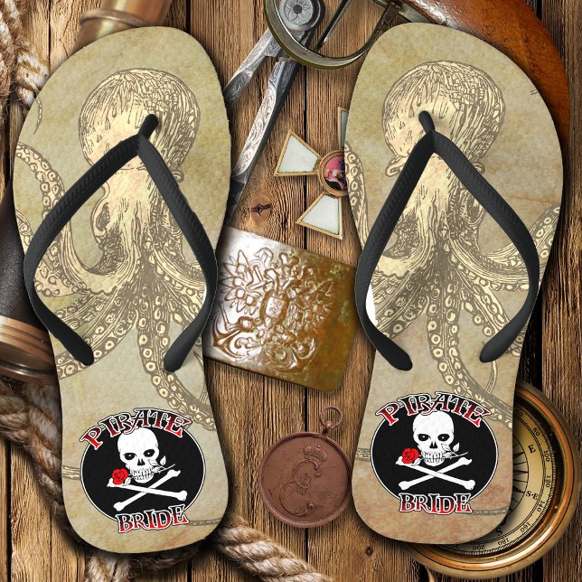 Pirate Bride Flip Flops (Pirate Bride Flip Flops)