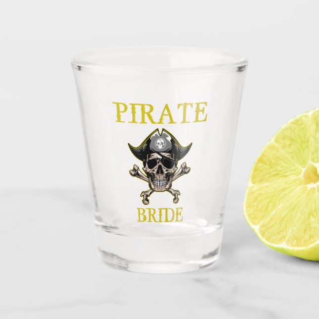 Pirate BRIDE Gold  Shot Glass (Front)