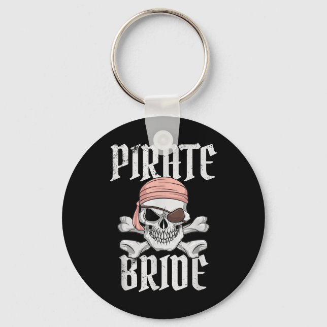 Pirate Bride Pirate Skull &amp; Crossbones Pirate  Key Ring (Front)