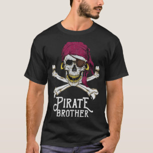 Pirate Brother Jolly Roger Crossbones Skull Hallo T-Shirt