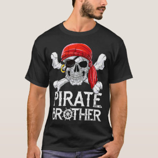 Pirate Brother T shirt Jolly Roger Flag Skull  Cro