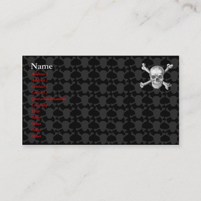 Pirate business card template (Front)
