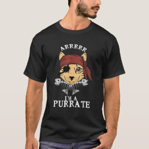 Pirate Ca Arrrr Purrate Kitty Eye Patch Fishbone G T-Shirt