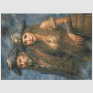 Pirate Captain and Queen Caribbean Nautical Tissue Paper