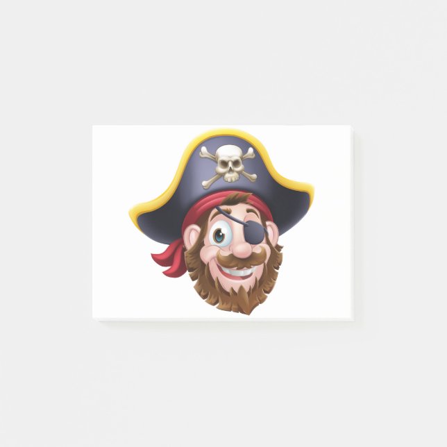 Pirate Captain Cartoon Character Mascot Post-it Notes (Front)
