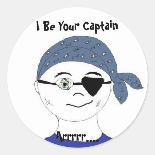 Pirate Captain Classic Round Sticker