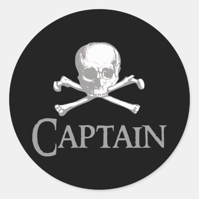 Pirate Captain Classic Round Sticker (Front)