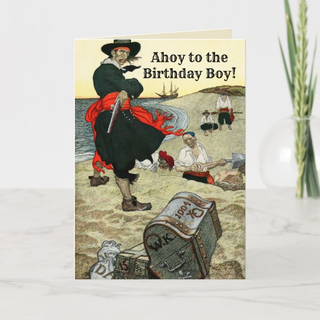 Pirate Captain Kidd Buried Treasure by Howard Pyle Card (Front)
