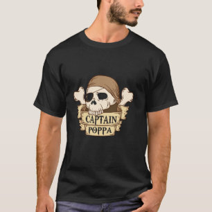 Pirate Captain Poppa Halloween Daddy T-Shirt