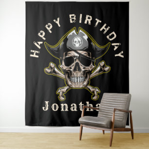 Pirate captain Skull Captain Backdrop Tapestry