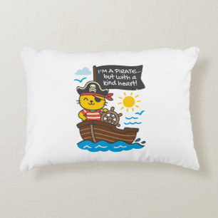 Pirate Cat Cajine - Kawaii Design with Soft Senten Decorative Cushion