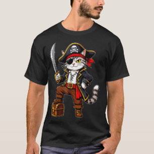 Pirate cat cute halloween costume funny graphic  T-Shirt