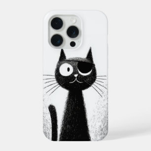 Pirate Cat – Cute Minimal Cat Art iPhone 15 Pro Case