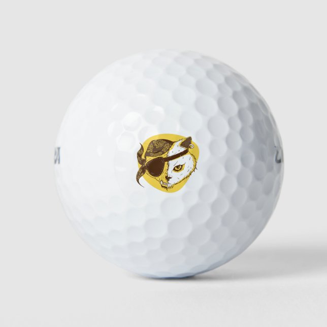 Pirate Cat Golf Balls (Front)